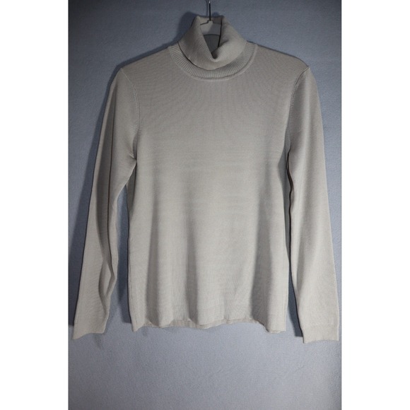Chicos beige Turtleneck Long Sleeve Top Women's Sz Medium - Picture 1 of 7